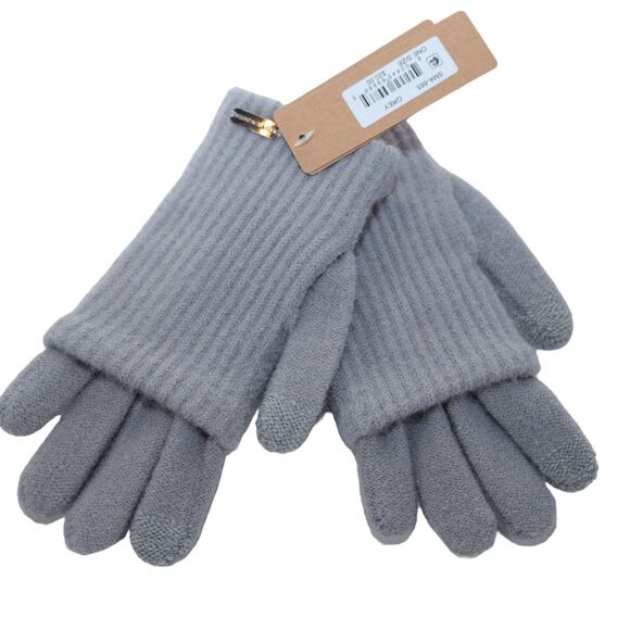 Steve Madden EZ Tap Ribbed Knit Womens Gloves - Grey  - One Size - NWT - Picture 3 of 3